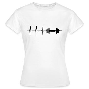 herzschlag haltère workout - T-shirt Femme - blanc - Devant - AI Model Female 172 dark (172cm)