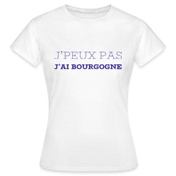 J'peux pas j'ai Bourgogne (bleu) - T-shirt Femme - blanc - Devant - AI Model Female 172 dark (172cm)