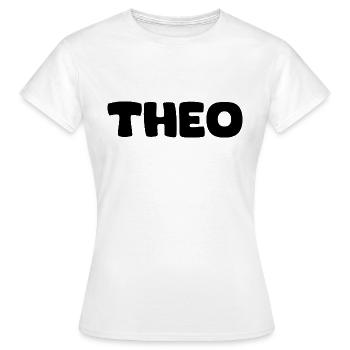 Name - Theo - Frauen T-Shirt - Weiß - Vorne - AI Model Female 172 dark (172cm)