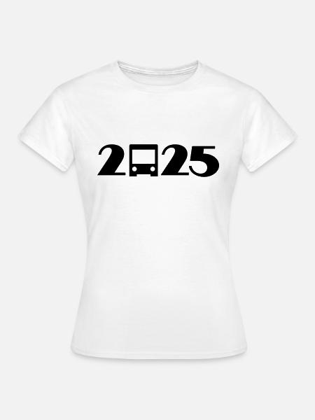 Bus, Reise, Urlaub, Schulfahrt 2025 - Frauen T-Shirt - Weiß
