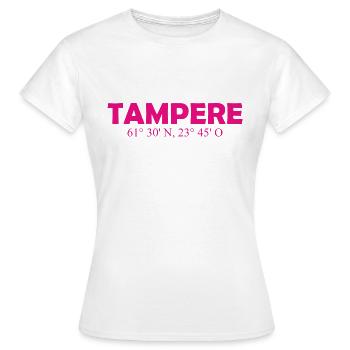 Tampere - Finland - Coordinates - Longitude - Women's T-Shirt - white - Front - AI Model Female 172 dark (172cm)