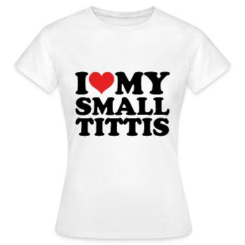 Petits seins Titties Tits seins Poitrine Satire - T-shirt Femme - blanc - Devant - AI Model Female 172 dark (172cm)