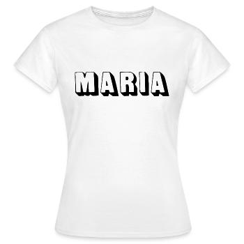 Nom - Maria - T-shirt Femme - blanc - Devant - AI Model Female 172 dark (172cm)