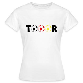 Tooor Deutschland schießt ein Tor im Fußball - Frauen T-Shirt - Weiß - Vorne - AI Model Female 172 dark (172cm)