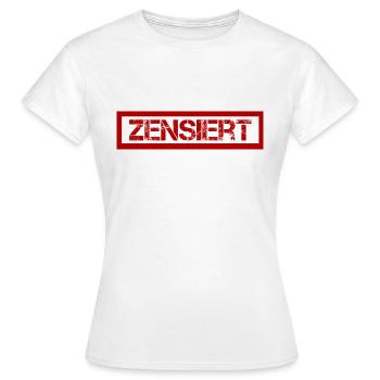 Zensiert Zensurbalken Design - Frauen T-Shirt - Weiß - Vorne - AI Model Female 172 dark (172cm)