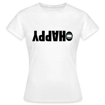 happy but - T-shirt Femme - blanc - Devant - AI Model Female 172 dark (172cm)