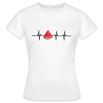 Battement de cœur pastèque - T-shirt Femme - blanc - Devant - AI Model Female 172 dark (172cm)