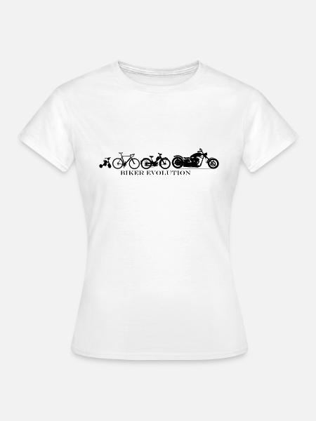 Biker Evolution Chopper - Frauen T-Shirt - Weiß