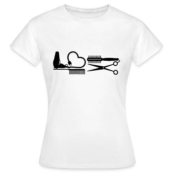 Friseur-Werkzeuge / Hair Stylist Tools (B 1c) - Frauen T-Shirt - Weiß - Vorne - AI Model Female 172 dark (172cm)
