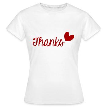 VIELEN DANK. DANKE. VIELEN DANK. JAHRESTAG. GEBURT. - Frauen T-Shirt - Weiß - Vorne - AI Model Female 172 dark (172cm)
