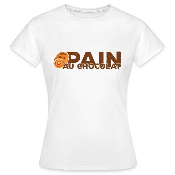 Pain au chocolat - T-shirt Femme - blanc - Devant - AI Model Female 172 dark (172cm)