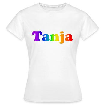 Tanja - Frauen T-Shirt - Weiß - Vorne - AI Model Female 172 dark (172cm)
