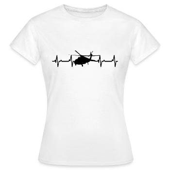 Helikopter Herzschlag Ekg Flugschule - Frauen T-Shirt - Weiß - Vorne - AI Model Female 172 dark (172cm)