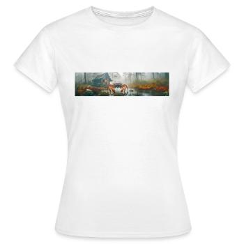 apocalypse giant crap in the foggy swamp - Women's T-Shirt - white - Front - AI Model Female 172 dark (172cm)