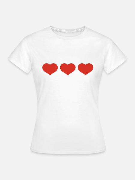 herzen - Frauen T-Shirt - Weiß