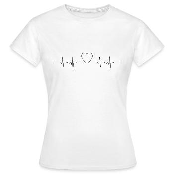 Cœur de ligne ECG de battement de coeur - T-shirt Femme - blanc - Devant - AI Model Female 172 dark (172cm)
