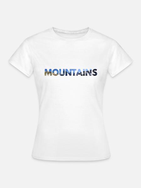 MOUNTAINS Berge - Berg Mountain - Frauen T-Shirt - Weiß