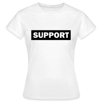 support - Women's T-Shirt - white - Front - AI Model Female 172 dark (172cm)