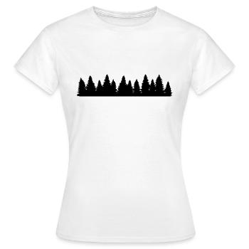 Silhouette de forêt de conifères - T-shirt Femme - blanc - Devant - AI Model Female 172 dark (172cm)