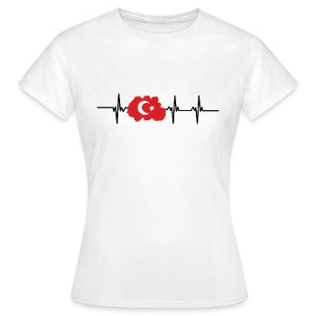 Heartbeat Türkei - Frauen T-Shirt - Weiß - Vorne - AI Model Female 172 dark (172cm)