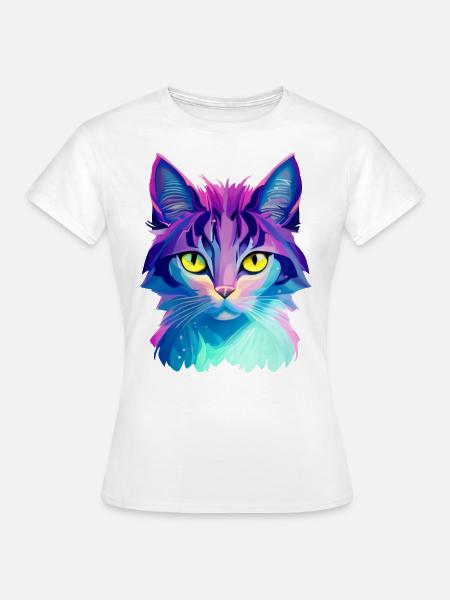 Katze Bunt - Frauen T-Shirt - Weiß
