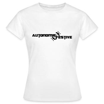 autonomie festive - T-shirt Femme - blanc - Devant - AI Model Female 172 dark (172cm)