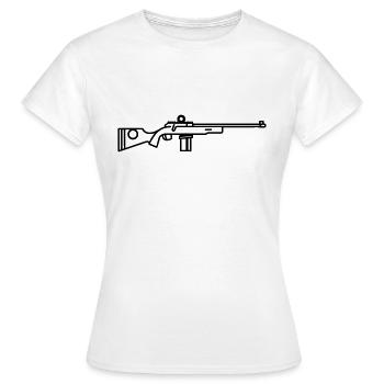 Fusil de chasse sniper - T-shirt Femme - blanc - Devant - AI Model Female 172 dark (172cm)