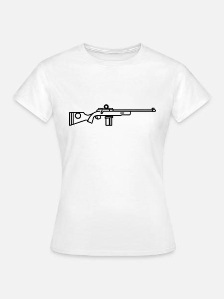 Scharfschützen-Schrotflinte - Frauen T-Shirt - Weiß