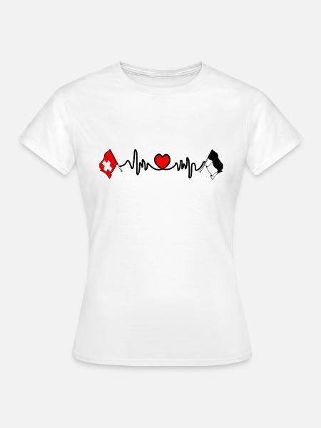 Cardio im Herzen der Schweiz und der Flagge Freiburg - Frauen T-Shirt - Weiß