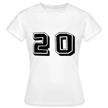 20 ANS. 20e ANNIVERSAIRE. ANNIVERSAIRE 20 ANS. 20 - T-shirt Femme - blanc - Devant - AI Model Female 172 dark (172cm)