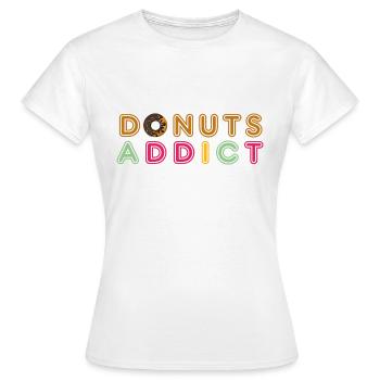 Donuts addict choco - T-shirt Femme - blanc - Devant - AI Model Female 172 dark (172cm)
