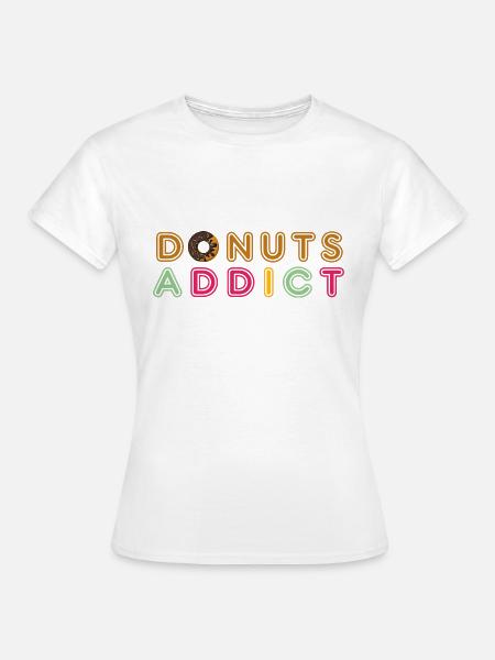 Donuts süchtig choco - Frauen T-Shirt - Weiß