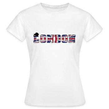 London Union Jack - Frauen T-Shirt - Weiß - Vorne - AI Model Female 172 dark (172cm)