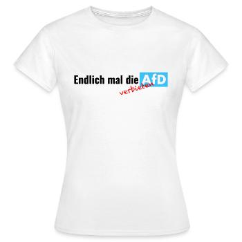 Endlich mal die AfD - verbieten - Frauen T-Shirt - Weiß - Vorne - AI Model Female 172 dark (172cm)