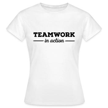 Teamwork - Frauen T-Shirt - Weiß - Vorne - AI Model Female 172 dark (172cm)
