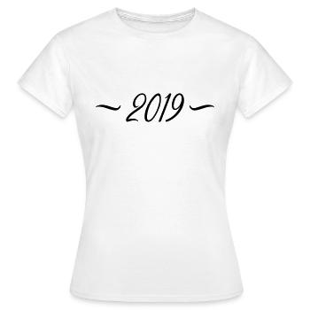 2019 - Frauen T-Shirt - Weiß - Vorne - AI Model Female 172 dark (172cm)