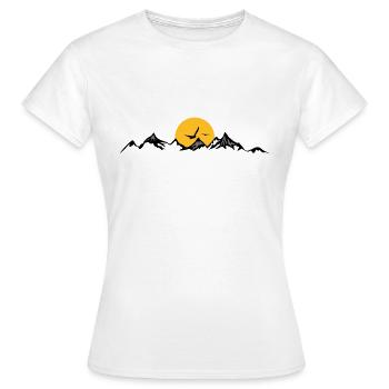 MONTAGNES Paysage Silhouette Panorama - T-shirt Femme - blanc - Devant - AI Model Female 172 dark (172cm)