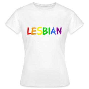 Lesbain - Rainbow Colors - Gay Pride - lesbisch - Frauen T-Shirt - Weiß - Vorne - AI Model Female 172 dark (172cm)