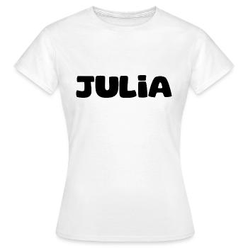 Nom - Julia - T-shirt Femme - blanc - Devant - AI Model Female 172 dark (172cm)