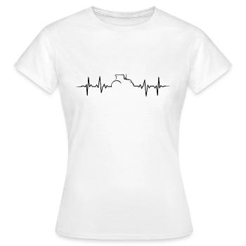 Landwirtschaft Traktor Herzschlag Trekker Bauer - Frauen T-Shirt - Weiß - Vorne - AI Model Female 172 dark (172cm)