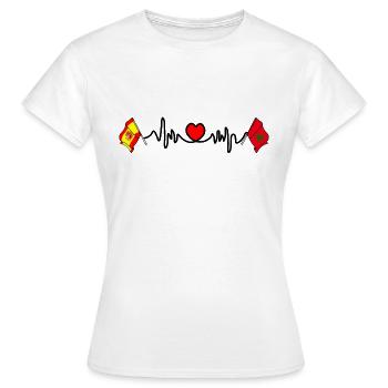 Cardio Cardio avec Drapeau Espagne, Maroc - T-shirt Femme - blanc - Devant - AI Model Female 172 dark (172cm)