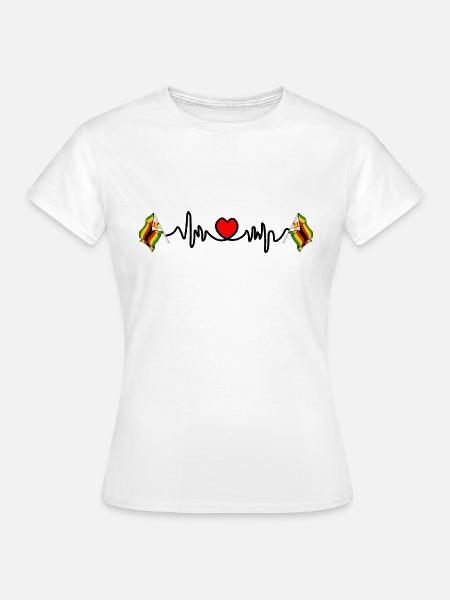 Herzfrequenz-Cardio für Simbabwe - Frauen T-Shirt - Weiß