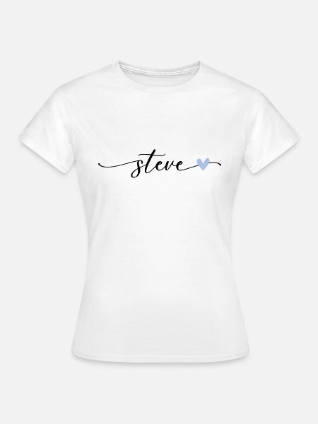 Steve Name Kalligrafie Schrift - Frauen T-Shirt - Weiß