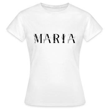 Nom - Maria - T-shirt Femme - blanc - Devant - AI Model Female 172 dark (172cm)