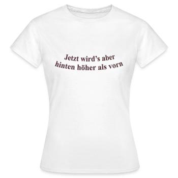 Hinten höher als Vorn - Frauen T-Shirt - Weiß - Vorne - AI Model Female 172 dark (172cm)