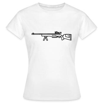 Fusil de chasse sniper - T-shirt Femme - blanc - Devant - AI Model Female 172 dark (172cm)
