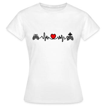 Quad-Herzfrequenz oder Kardiogramm - Frauen T-Shirt - Weiß - Vorne - AI Model Female 172 dark (172cm)