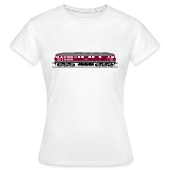 BR 130 Seite weinrot DR Reichsbahn - Frauen T-Shirt - Weiß - Vorne - AI Model Female 172 dark (172cm)