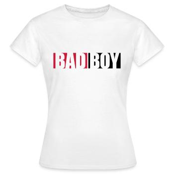 Text Bad Boy - Women's T-Shirt - white - Front - AI Model Female 172 dark (172cm)