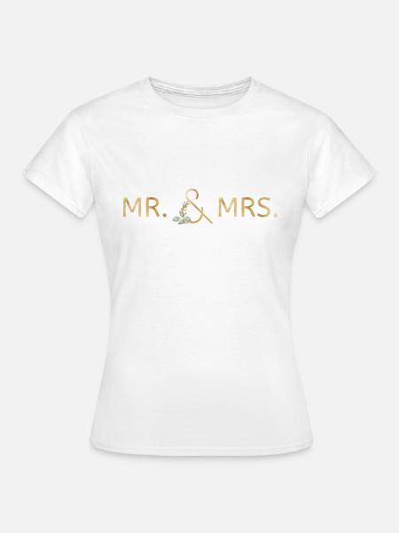 Mr. & Mrs. Eukalyptus personalisierbar - Frauen T-Shirt - Weiß
